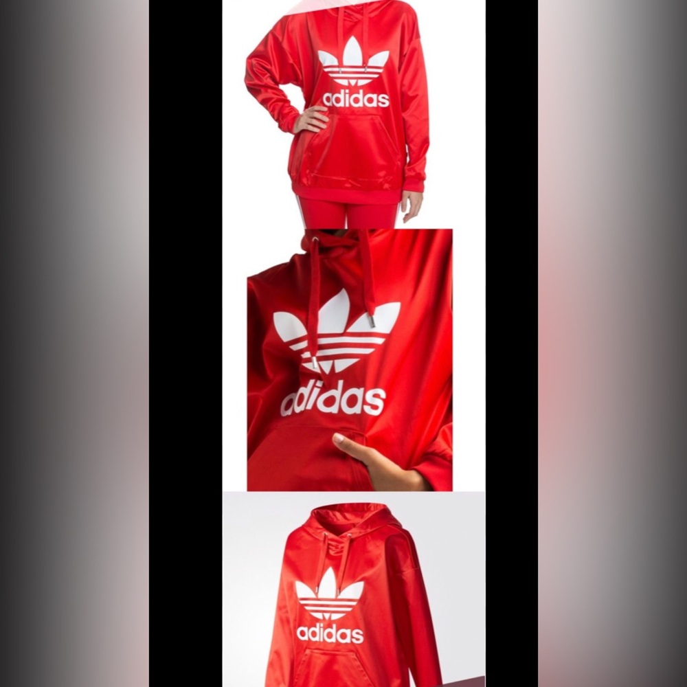 Adidas silk/satin feel RED sweatshirt